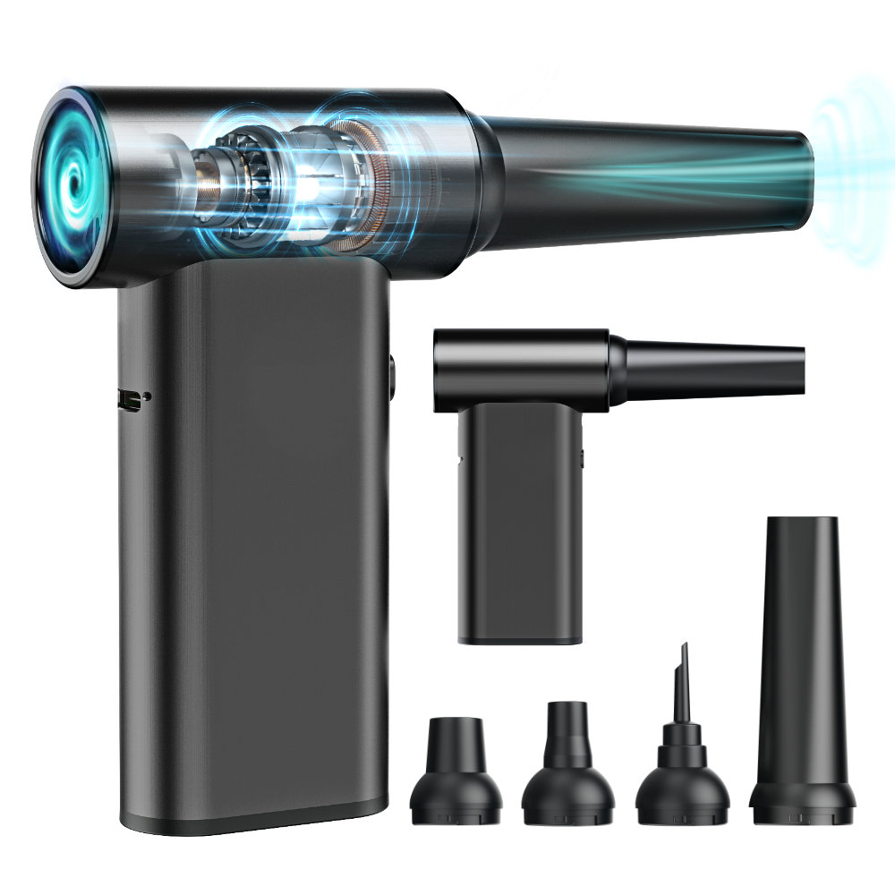 Wholesale AD56 5 in 1 150W 120,000 RPM Powerful Cordless Turbo Jet Fan Air Duster for Car, Computer, Home, Outdoor, Camping Wholesale AD56 5 in 1 150W 120,000 RPM Powerful Cordless Turbo Jet Fan Air Duster for Car, Computer, Home, Outdoor, Camping