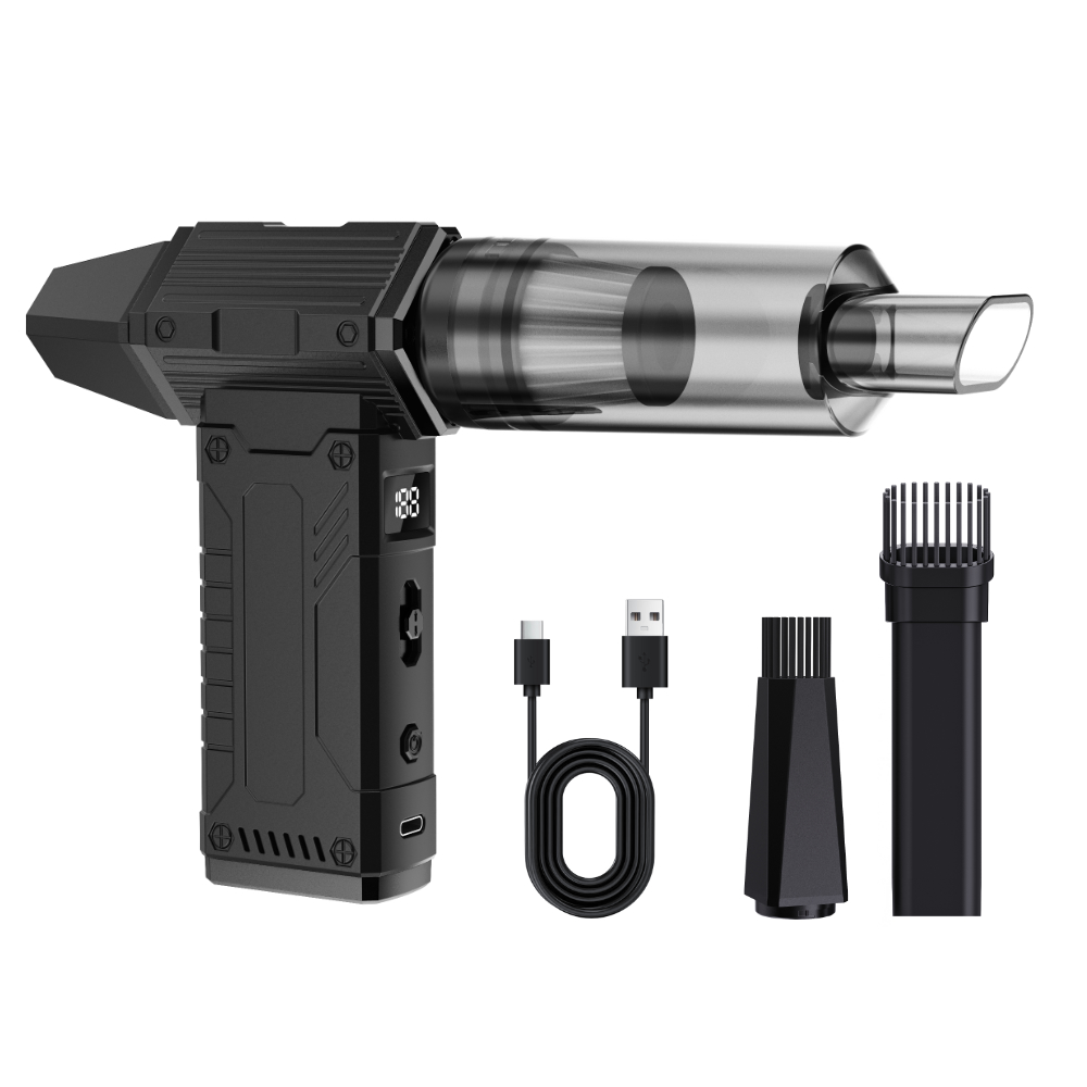 Kinzir 150W Turbo Blower/Vacuum with Type-C Fast Charging | 4000mAh Dual Batteries 150mins Runtime | 7.5Kpa Suction 8-Speed BLDC Motor