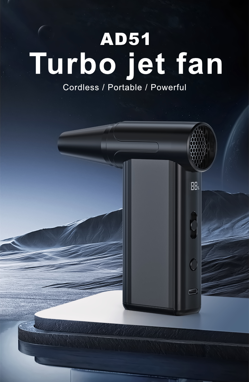 Kinzir AD51 Compressed Air Duster-130000RPM Super Power Electric Air Duster, 8-Gear Adjustable Mini Blower with Fast Charging, Dust Blower for Computer, Keyboard, House, Outdoor and Car