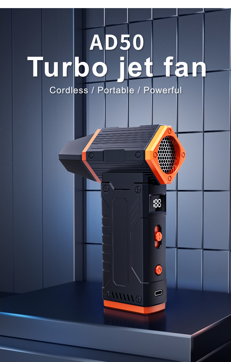 Kinzir AD50 Compressed Air Duster -Mini Blower Turbo Fan,130000RPM Cordless Electric air Duster for Keyboard PC Cleaning,No Canned,Jet Dry Blower Air Blower for Home and Car - Electric Air blowers - 3