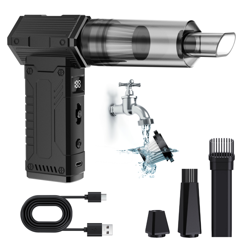 Kinzir 150W Turbo Blower/Vacuum with Type-C Fast Charging | 4000mAh Dual Batteries 150mins Runtime | 7.5Kpa Suction 8-Speed BLDC Motor - Electric Air blowers - 11