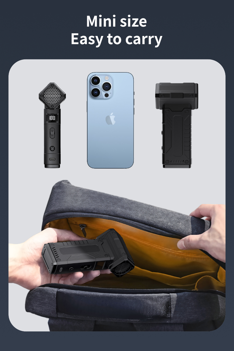 Kinzir 150W Turbo Blower/Vacuum with Type-C Fast Charging | 4000mAh Dual Batteries 150mins Runtime | 7.5Kpa Suction 8-Speed BLDC Motor - Electric Air blowers - 9