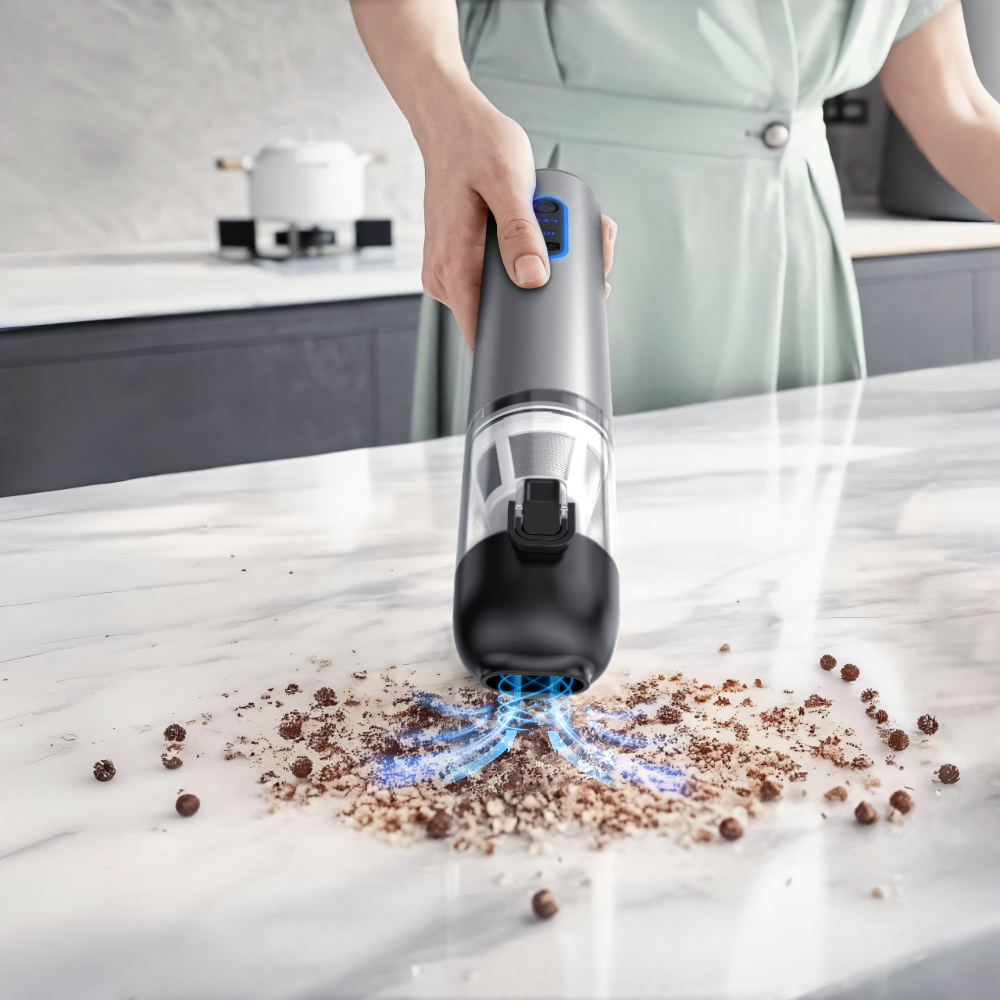 Kinzir VC22  Handheld Car Vacuum Cleaner, 20000Pa Vacuum Cleaner and Air Duster, 120W High Power Hand Held Vacuum and Multi-Nozzles for Car, Home, Office, Pet - Cordless Vacuum Cleaners - 10