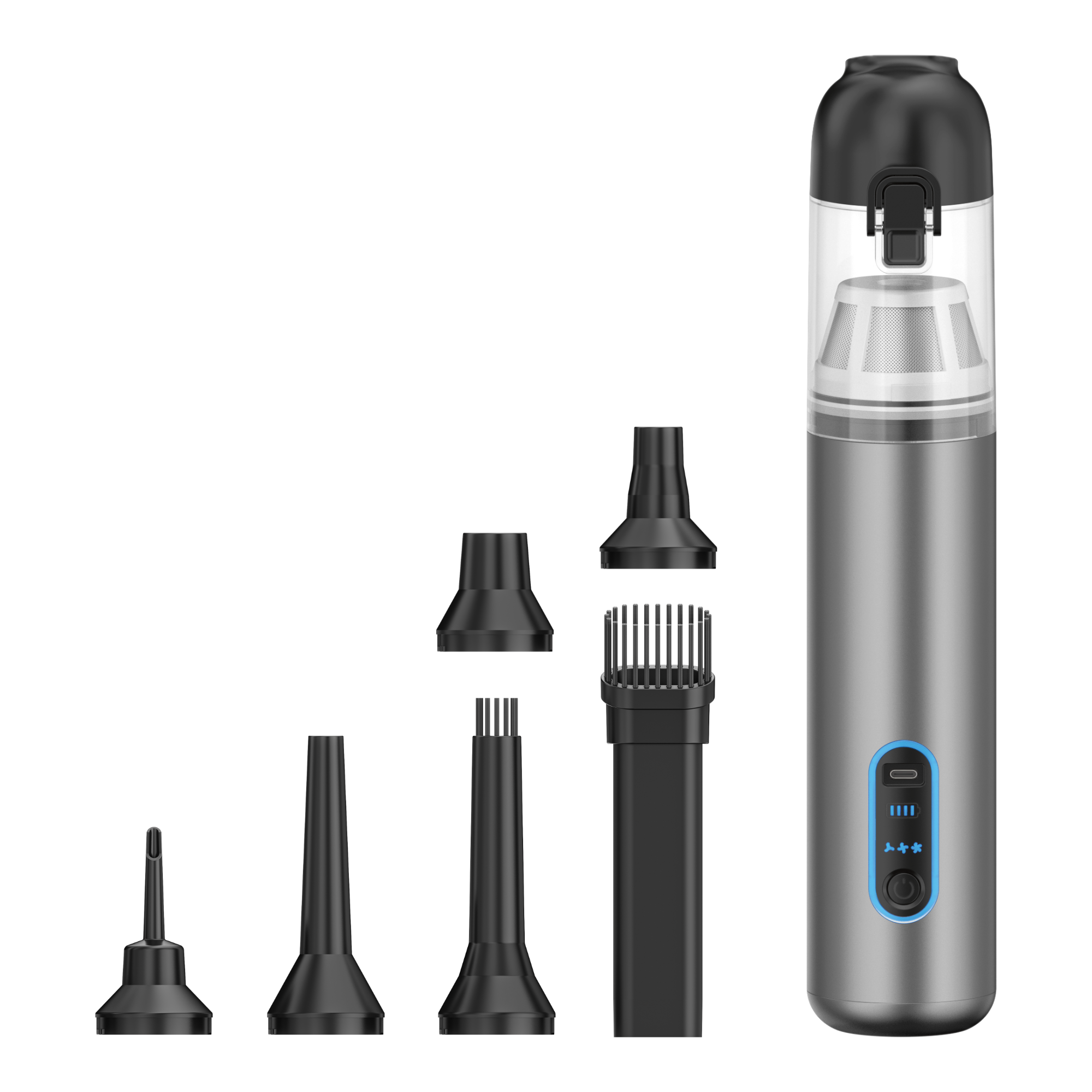 Kinzir VC22  Handheld Car Vacuum Cleaner, 20000Pa Vacuum Cleaner and Air Duster, 120W High Power Hand Held Vacuum and Multi-Nozzles for Car, Home, Office, Pet - Cordless Vacuum Cleaners - 2