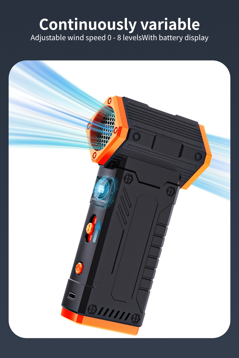 Kinzir AD50 Compressed Air Duster -Mini Blower Turbo Fan,130000RPM Cordless Electric air Duster for Keyboard PC Cleaning,No Canned,Jet Dry Blower Air Blower for Home and Car - Electric Air blowers - 7