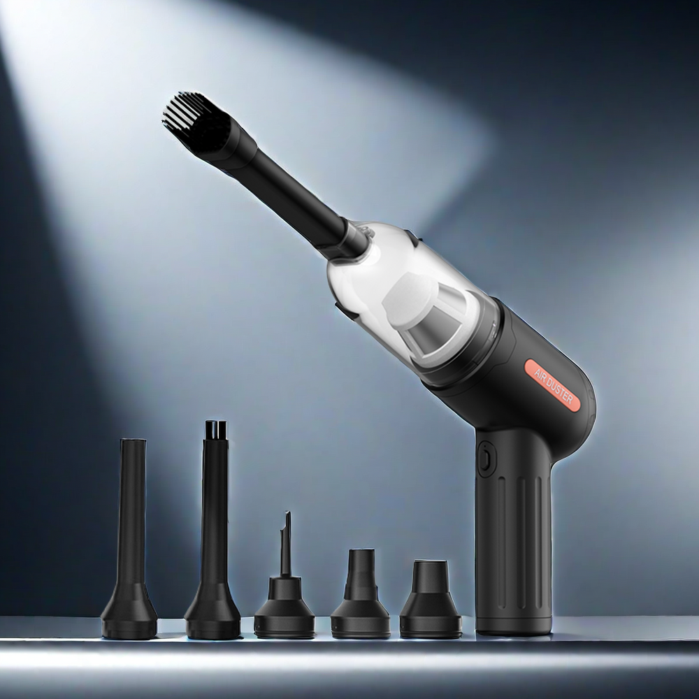 Kinzir VC49 Car Vacuum Portable Cordless, 15000Pa 2 in 1 Vacuum Cleaner&Air Duster, 100W Brushless Motor Handheld Vacuum Cordless with 6000mAh Battery, Multi-Nozzles for Car, Home, Office, Pet - Cordless Vacuum Cleaners - 9