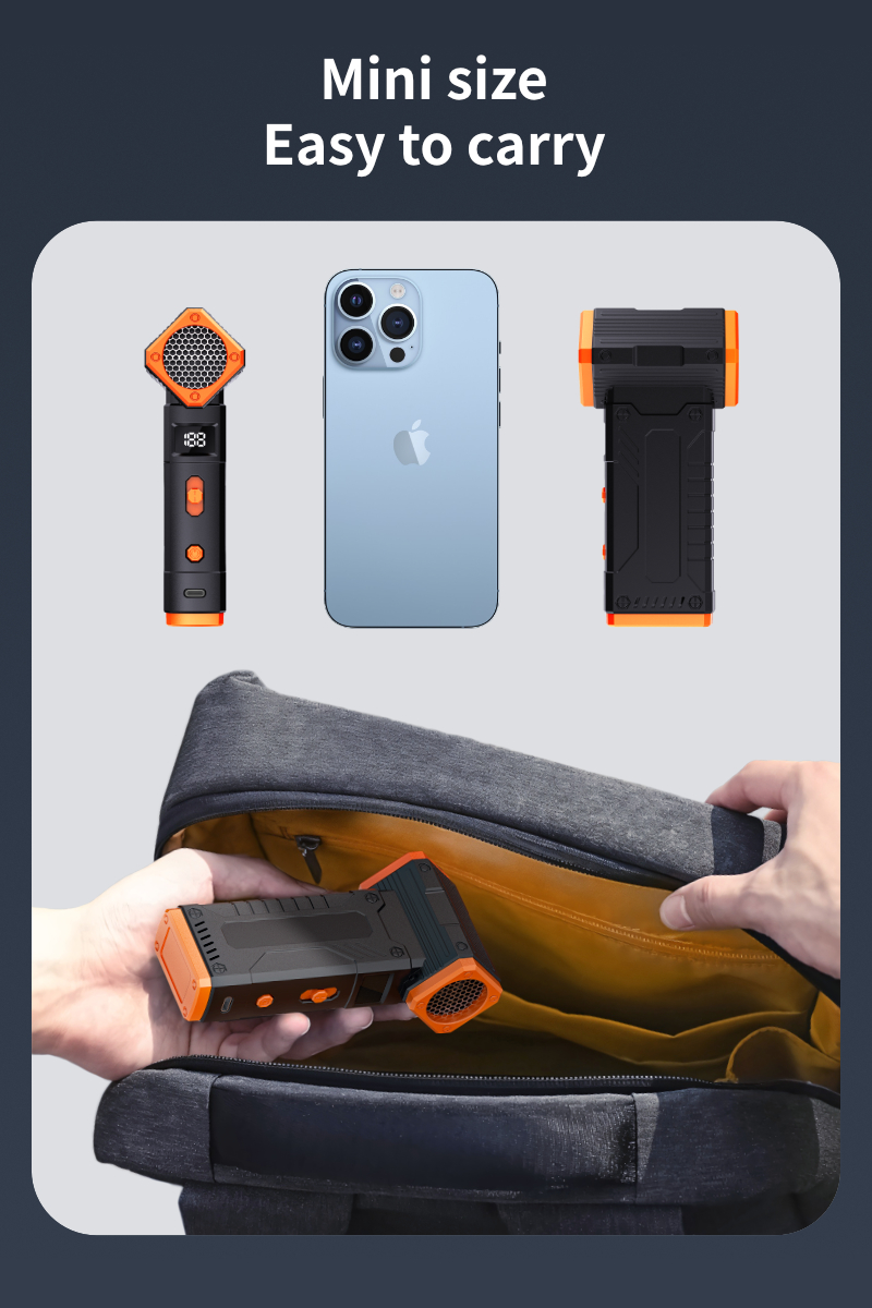 Kinzir AD50 Compressed Air Duster -Mini Blower Turbo Fan,130000RPM Cordless Electric air Duster for Keyboard PC Cleaning,No Canned,Jet Dry Blower Air Blower for Home and Car - Electric Air blowers - 8