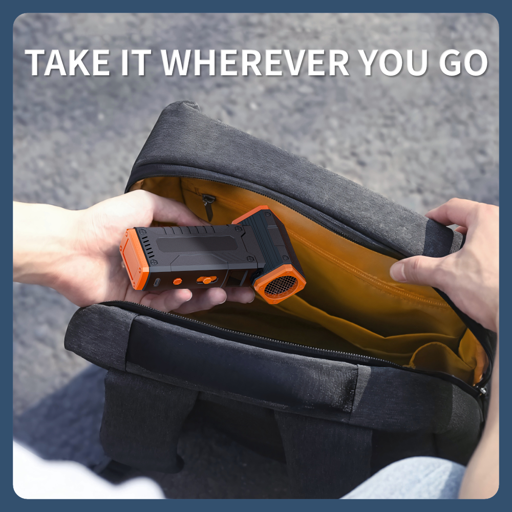 Kinzir AD50 Compressed Air Duster -Mini Blower Turbo Fan,130000RPM Cordless Electric air Duster for Keyboard PC Cleaning,No Canned,Jet Dry Blower Air Blower for Home and Car - Electric Air blowers - 2