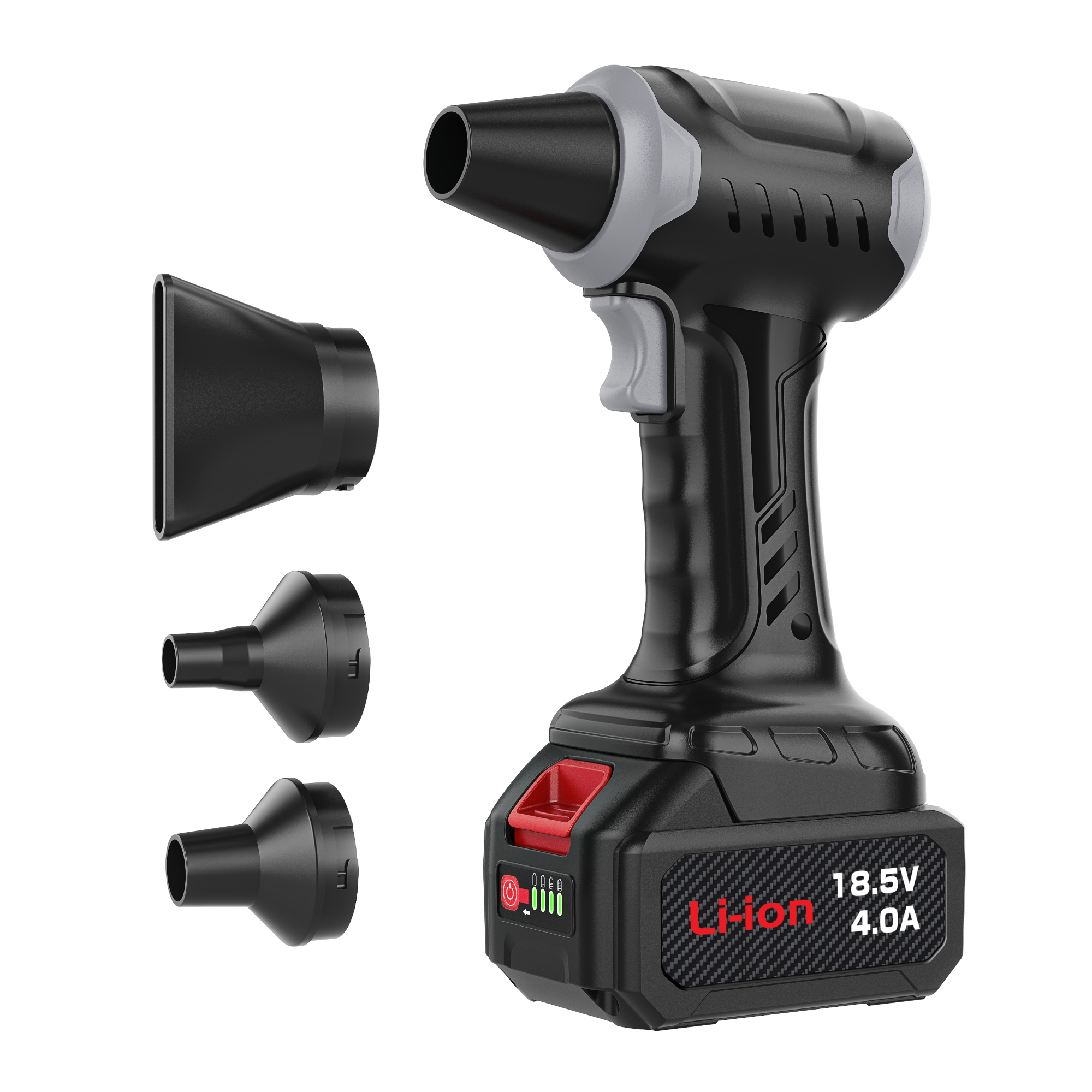 kinzir AD47 Lightweight Cordless Leaf Blower - 360g Wind Power for Car, Snow, Yard, Features Detachable Battery - Brushless Air Dusters - 4