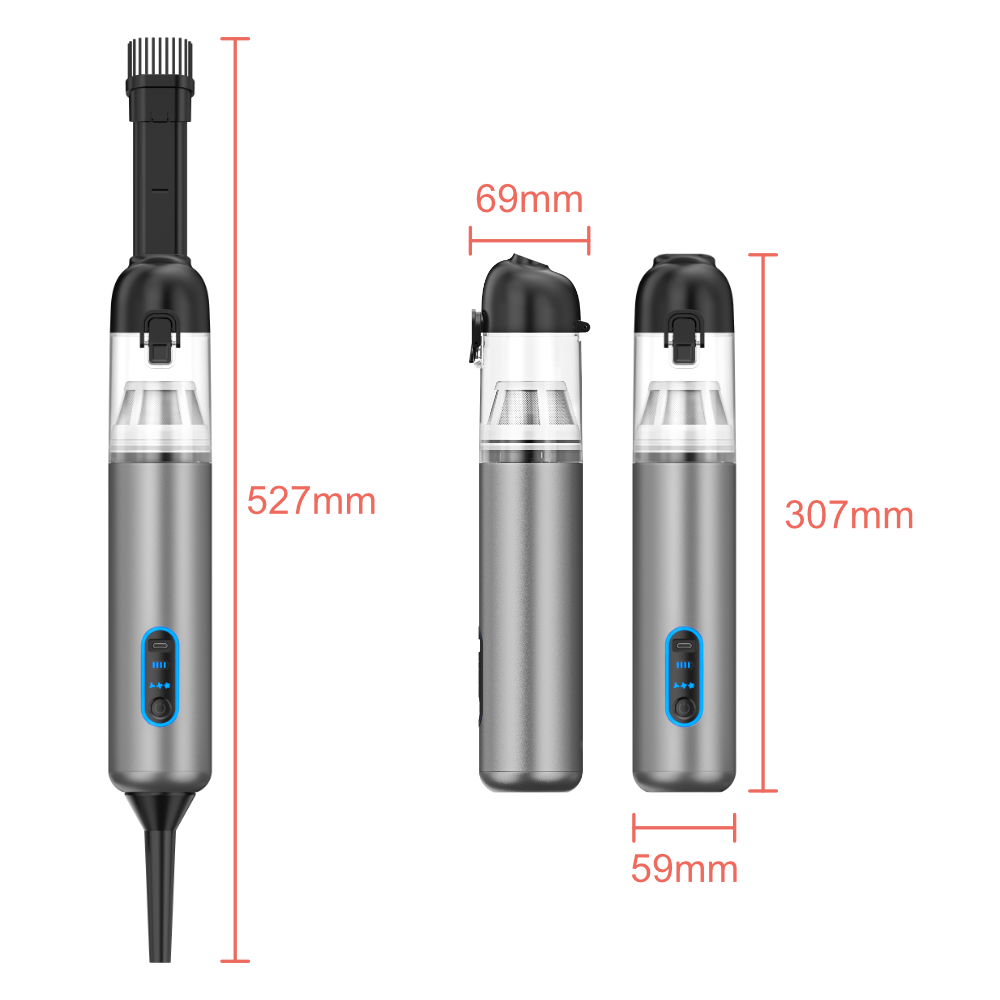 Kinzir VC22  Handheld Car Vacuum Cleaner, 20000Pa Vacuum Cleaner and Air Duster, 120W High Power Hand Held Vacuum and Multi-Nozzles for Car, Home, Office, Pet - Cordless Vacuum Cleaners - 1