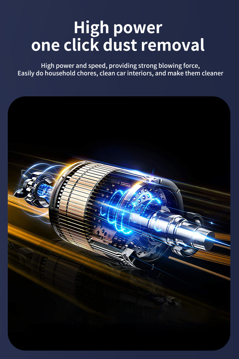 Kinzir VC49 Car Vacuum Portable Cordless, 15000Pa 2 in 1 Vacuum Cleaner&Air Duster, 100W Brushless Motor Handheld Vacuum Cordless with 6000mAh Battery, Multi-Nozzles for Car, Home, Office, Pet - Cordless Vacuum Cleaners - 5